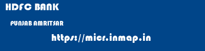 HDFC BANK  PUNJAB AMRITSAR    micr code